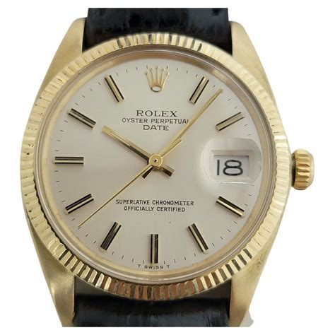 rolex 14k gold oyster perpetual mens watch